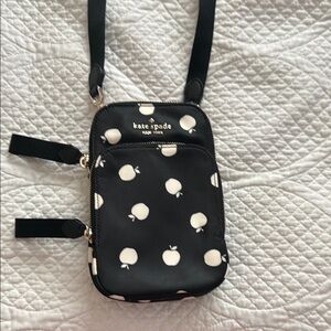 NWOT Kate Spade Black Apple Crossbody Phone Bag